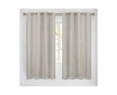 Superior Neal 100% Blackout Solid Machine Washable Curtains, Set of 2 Panels