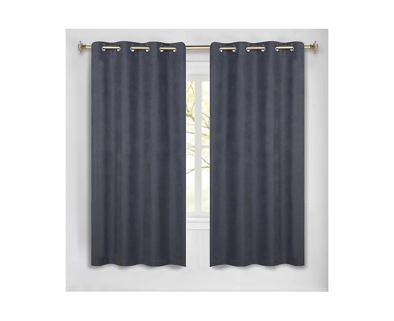Superior Neal 100% Blackout Solid Machine Washable Curtains, Set of 2 Panels