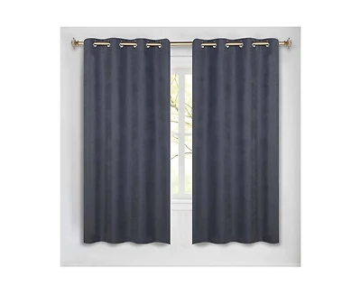 Superior Neal 100% Blackout Solid Machine Washable Curtains, Set of 2 Panels