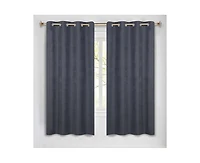 Superior Neal 100% Blackout Solid Machine Washable Curtains, Set of 2 Panels