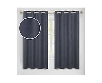 Superior Neal 100% Blackout Solid Machine Washable Curtains, Set of 2 Panels