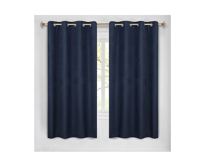 Superior Neal 100% Blackout Solid Machine Washable Curtains, Set of 2 Panels
