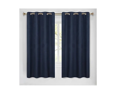 Superior Neal 100% Blackout Solid Machine Washable Curtains, Set of 2 Panels