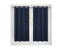Superior Neal 100% Blackout Solid Machine Washable Curtains, Set of 2 Panels