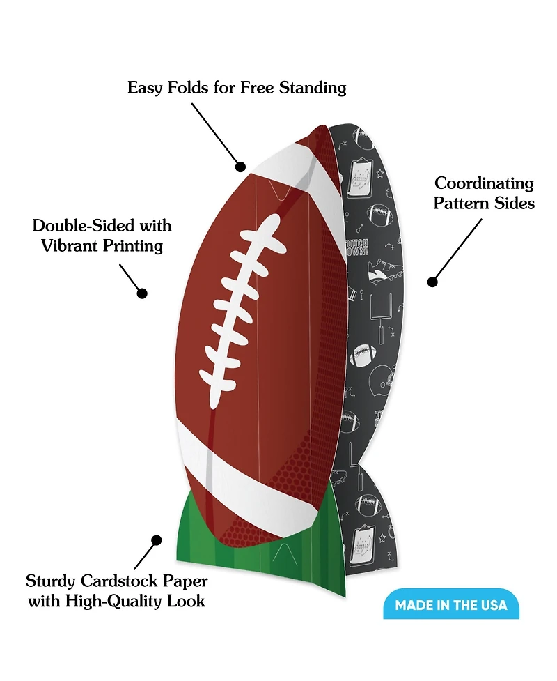Big Dot of Happine Freestanding 3D Football Centerpiece Table Decorations