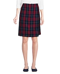 Lands' End School Uniform Women's Plaid A Line Tab Skort Top of Knee