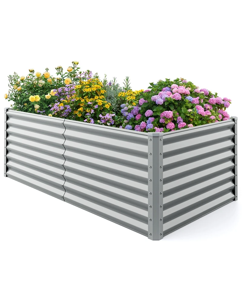 Gymax Raised Garden Bed Large Metal Planter Box Kit for Vegetable Herb 6' x 3' x 2'
