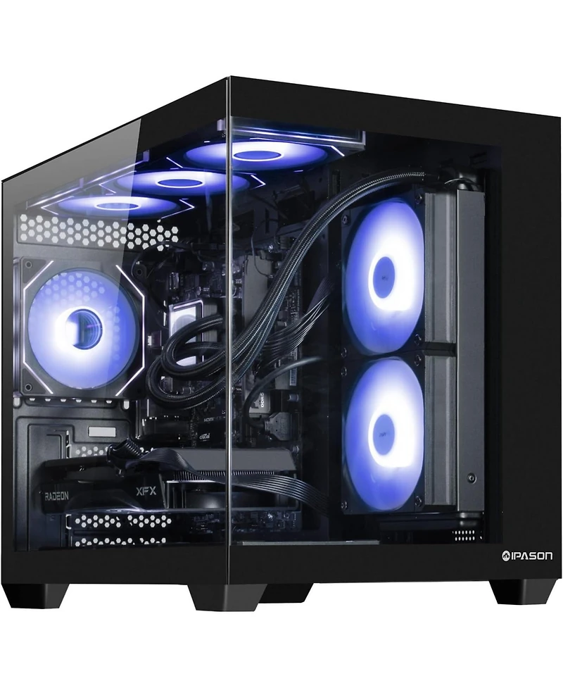 Ipason Prebuilt Gaming Pc - Radeon Rx 7650GRE 8G, Ryzen 5 9600X, 16GB DDR5, 1TB Ssd, Win 11 - Ready for 1080p Ultra Gaming (Liquid Cooled)
