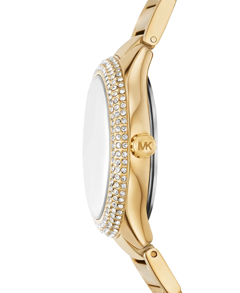 Michael Kors Women's Sylvia Three-Hand Gold-Tone Stainless Steel Watch, 33mm