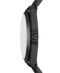 Michael Kors Men's Lennox Three-Hand Black Ip Stainless Steel Watch, 43mm