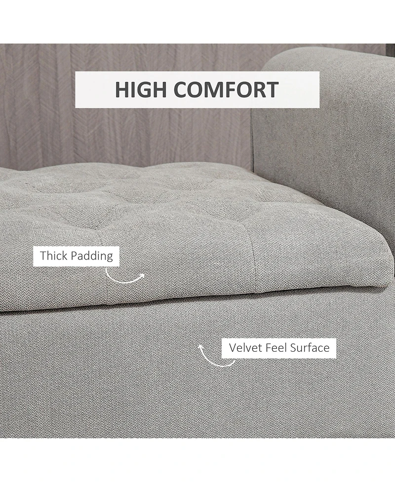Homcom 50" Bed End Bench with Ottoman and Storage