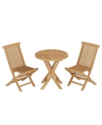 Decksplore Outdoor teak folding three-piece set