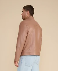 Furniq Uk Men's Leather Racer Jacket