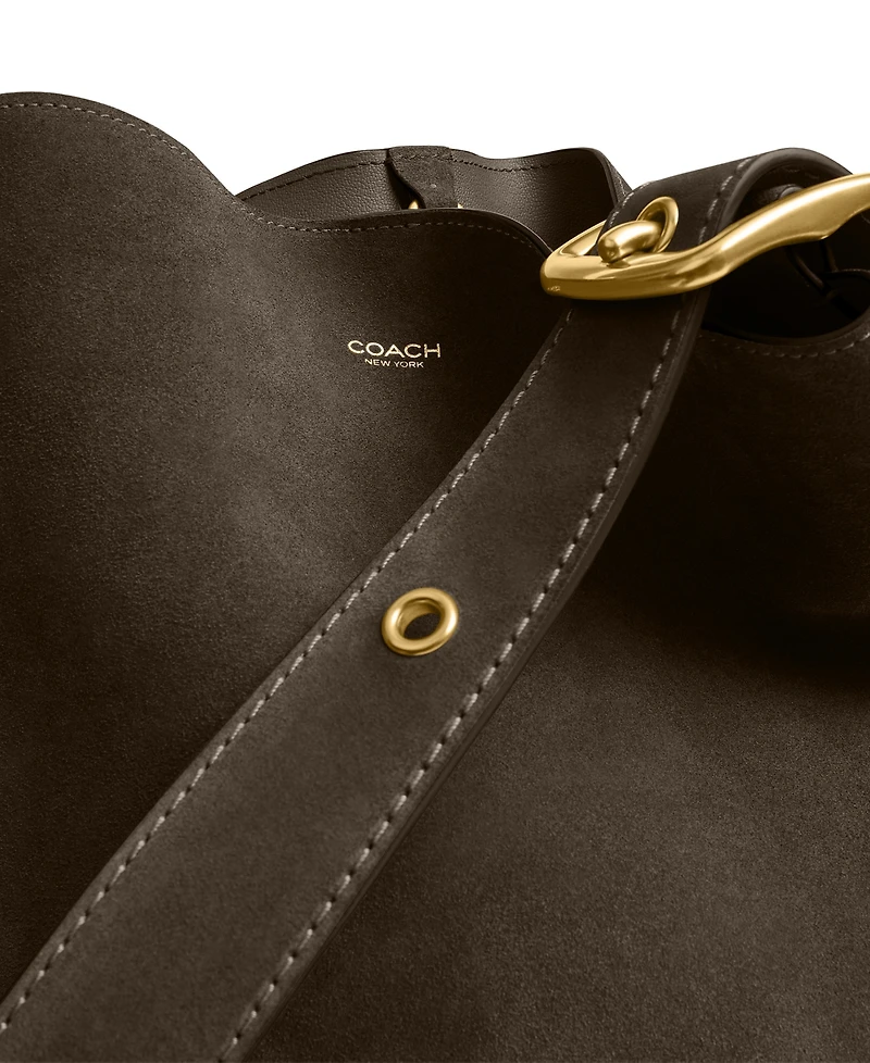 Coach Bleecker Medium Suede Bucket Bag