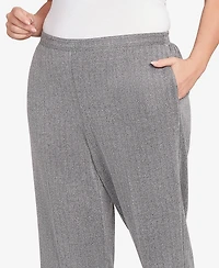 Alfred Dunner Plus Jet Setter Herringbone Knit Short Length Pants