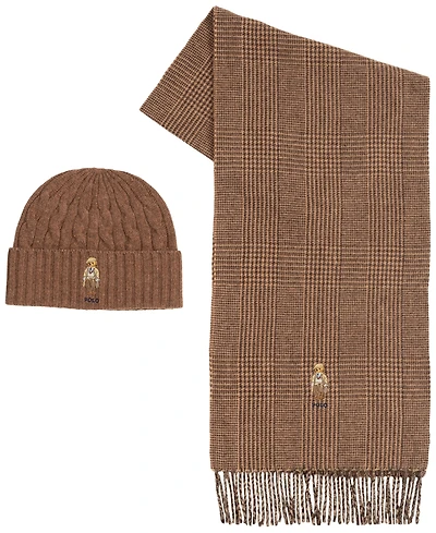 Polo Ralph Lauren Men's 2-Piece Charles Bear Hat & Scarf Gift Set