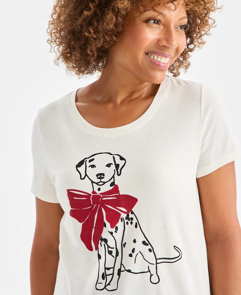 Style & Co Women's Dalmatian Graphic T-Shirt, Macy's Exclusive