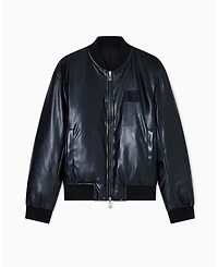 A|X Armani Exchange Men's Leather Bomber Jacket