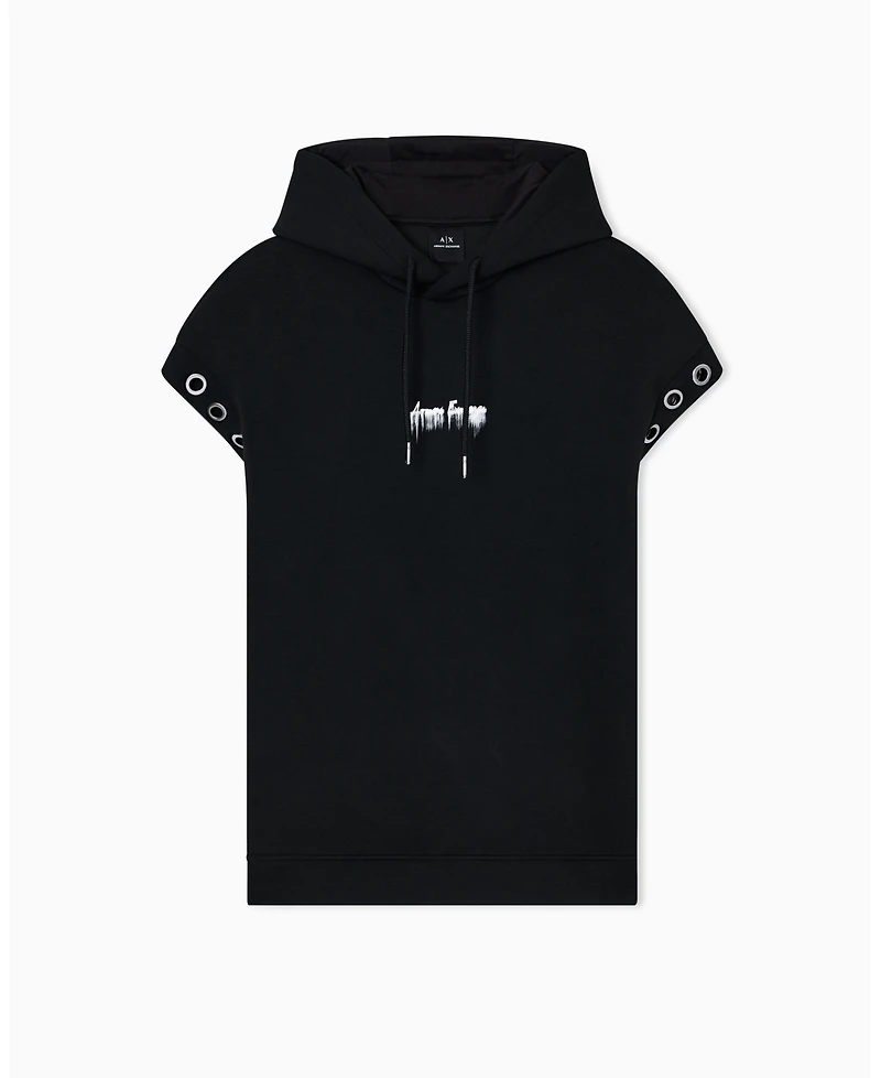 A|X Armani Exchange Men's Night Lab Sleeveless Scuba with Grommets Sweatshirt
