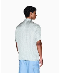 A|X Armani Exchange Men's Short Sleeve Viscose Geo Print Woven Shirt