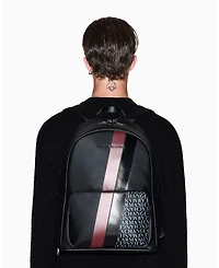 A|X Armani Exchange Men's Striped Logo Details Backpack