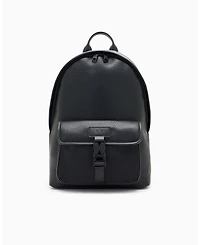 A|X Armani Exchange Men's Pebbled Faux-Leather Buckle Backpack