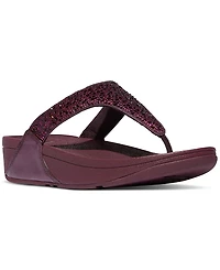 FitFlop Women's Lulu Crystal Mix Toe-Post Wedge Sandals