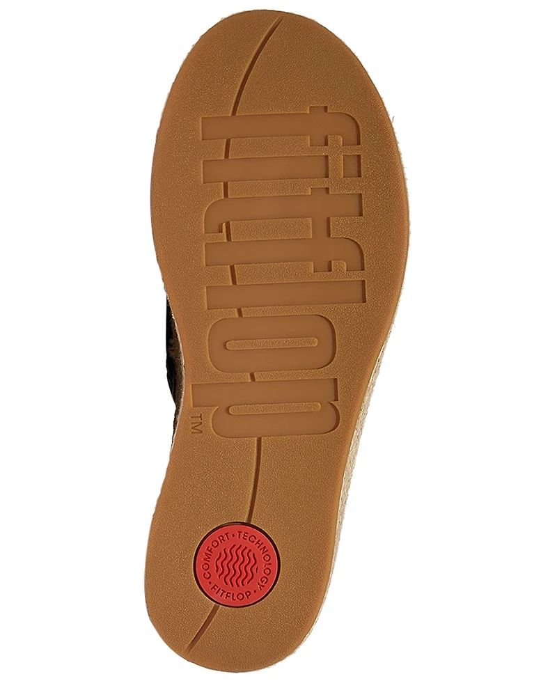 FitFlop Women's Platforms Espadrille Leather Wedge Slide Sandals