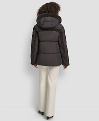 Dkny Women's Detailed Hooded Puffer Coat