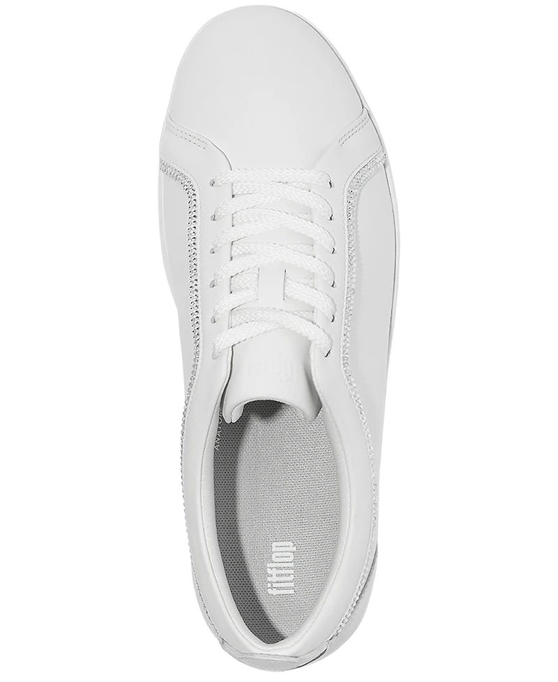 FitFlop Women's Rally Crystal-Trim Leather Sneakers