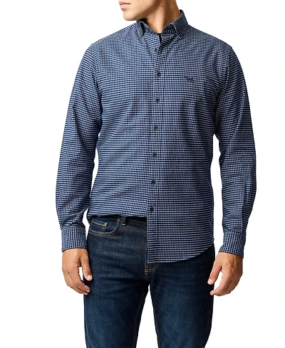 Rodd & Gunn Men's Check Oxford 5 Long Sleeve Sports Fit Shirt
