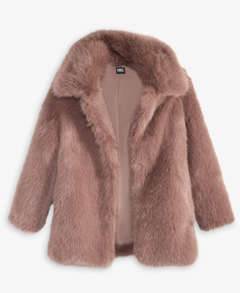 I.n.c. International Concepts Women's Lapel Collar Faux-Fur Coat, Macy's Exclusive