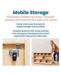 ECR4Kids 5+5 Mobile Storage and Tray Cabinet, Natural, 1
