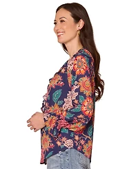 Democracy Petite Long Flounce Sleeve Top