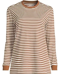 Lands' End Women's Cotton Relaxed Long Sleeve Crew Neck