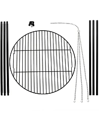 Sunnydaze Decor Outdoor Camping or Backyard Steel Tripod Fire Pit Cooking Grilling Bbq Grate - 22" - Black