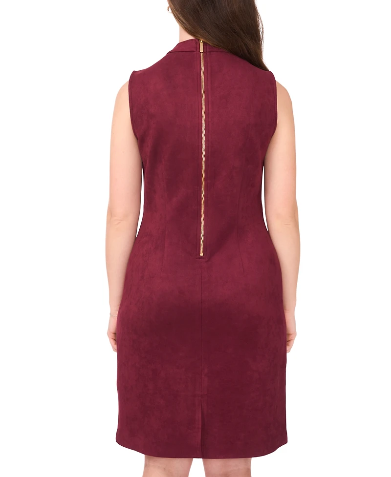 Msk Petite Suede Sleeveless Midi Dress