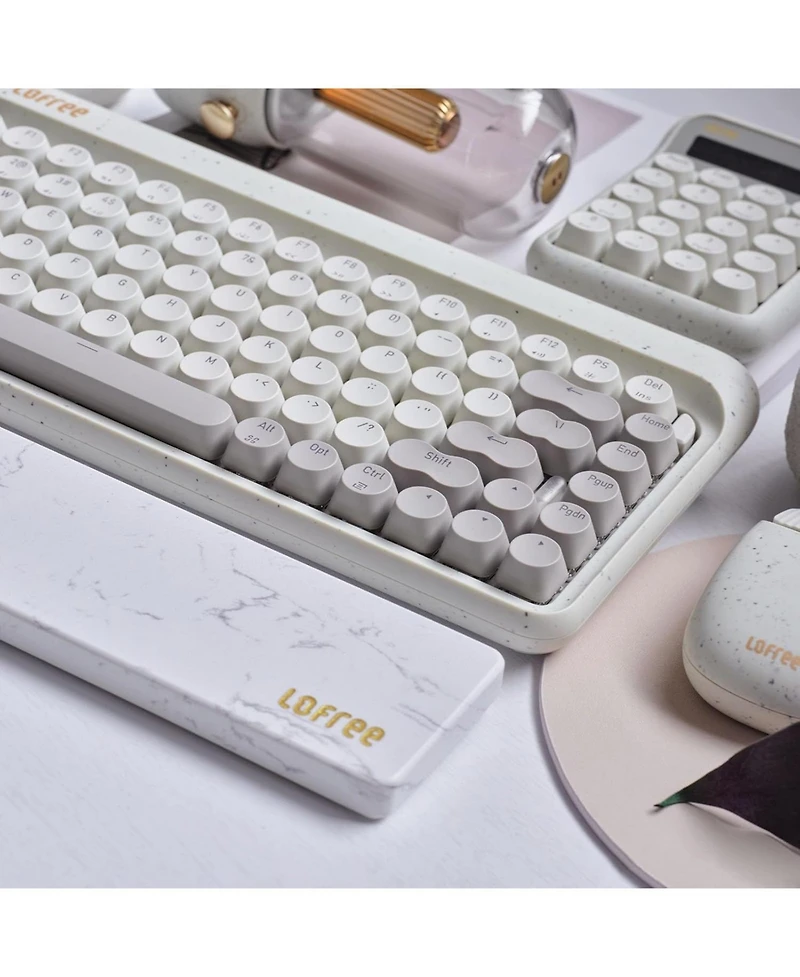 Lofree Marble Palm Rest for Computer Keyboard, Ergonomic Design Wrist Rest for Typing Pain Relief, Desk Pads Support Hand and Arm, Stain Resistant