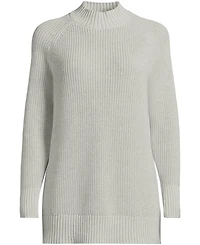 Lands' End Women's Drifter Shaker Easy Fit Mock Neck Tunic Sweater