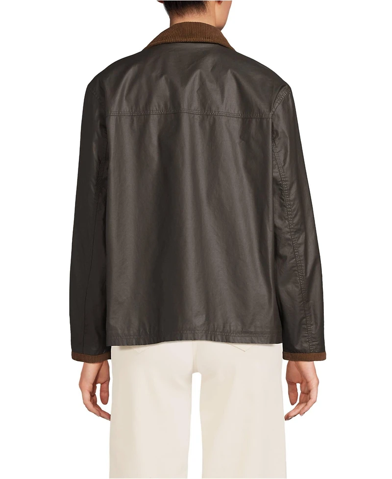 Lands' End Women's Waxed Cotton Barn Jacket
