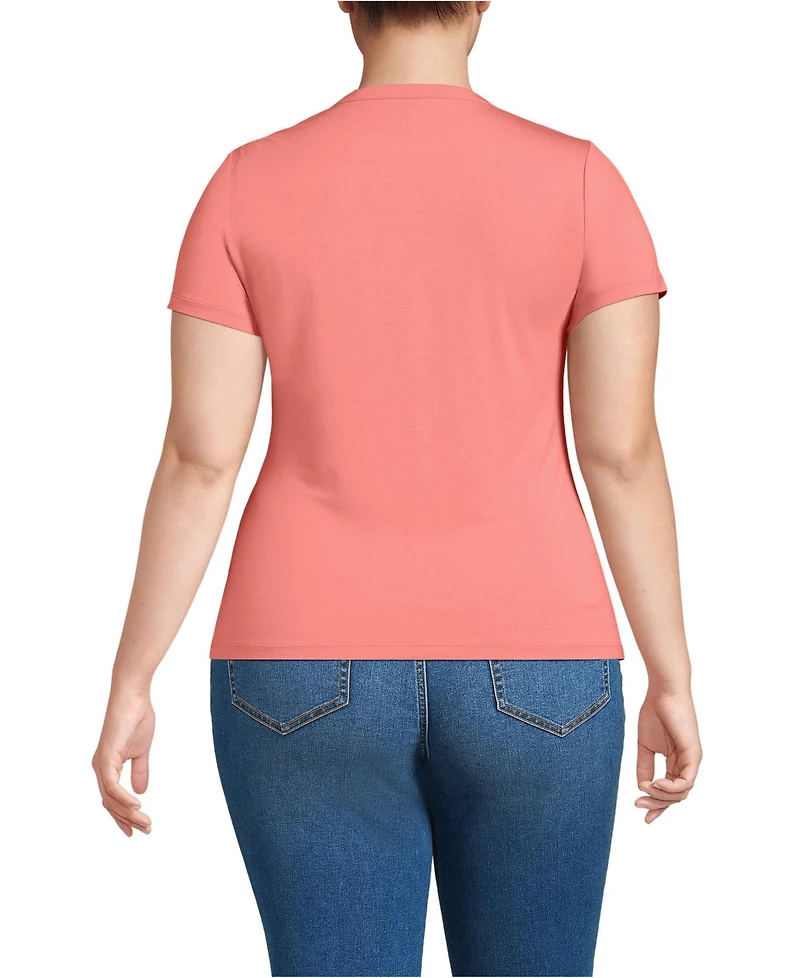 Lands' End Plus Short Sleeve Cooling Crew Neck T-Shirt