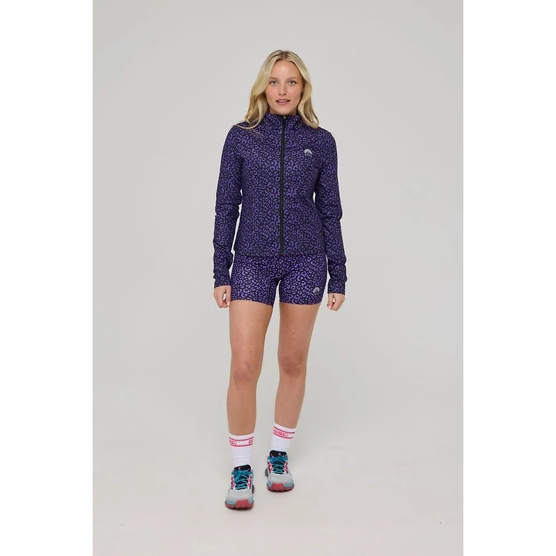 Oosc Women's Infinite Cropped Zipped Jacket - Purple Leopard