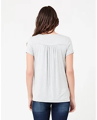 Ripe Maternity Lara Nursing Tee Silver Marle - Comfortable and Stylish Wear