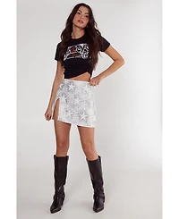 Nasty Gal Women's Star Diamante Detail Split Mini Skirt
