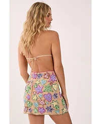 Nasty Gal Women's Embellished Halter Neck Mini Dress