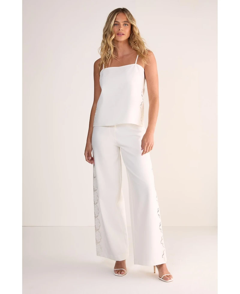 Nasty Gal Women's Cutwork Side Tailored Wide Leg Pants