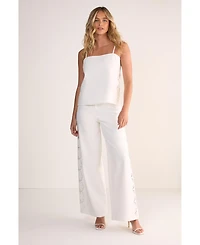 Nasty Gal Women's Cutwork Side Tailored Wide Leg Pants