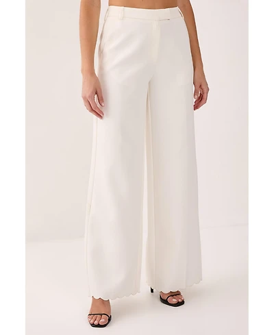 Nasty Gal Women's Embroidered Tailored Wide Leg Pants