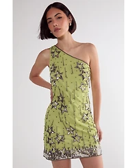 Nasty Gal Women's Tassel One Shoulder Sequin Mini Dress