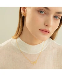 Sterling Silver 18k Gold Plated Colette Chic Bow Necklace & Stud Earrings Set